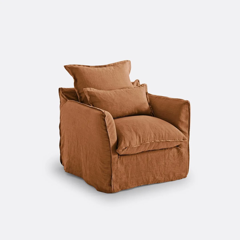 Fauteuilhoes in linnen Odna