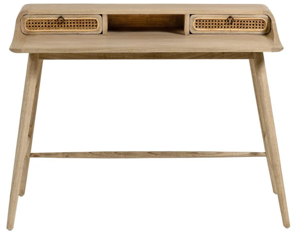 Kave Home Nalu Houten Bureau Met Webbing - 110 X 60cm.