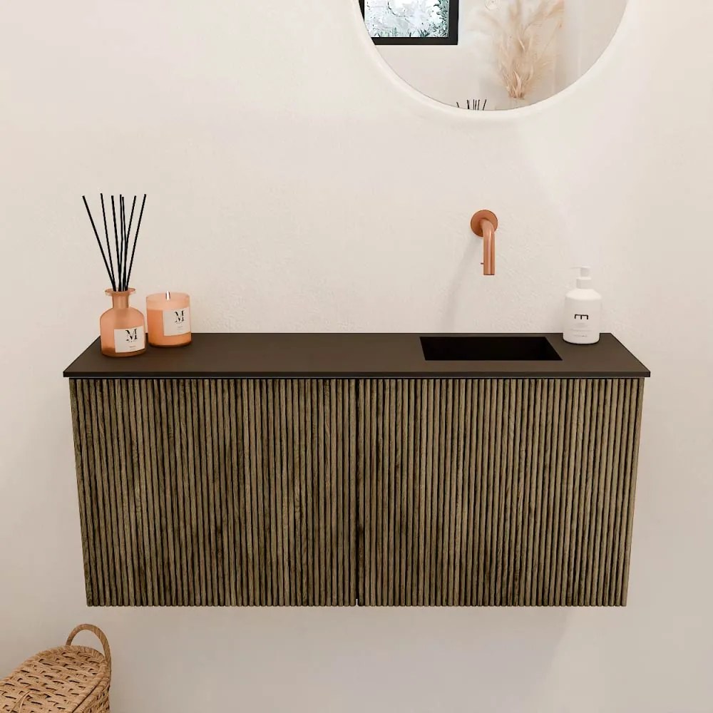 Mondiaz Joya 90cm toiletmeubel dusk met wastafel faye rechts zonder kraangat urban