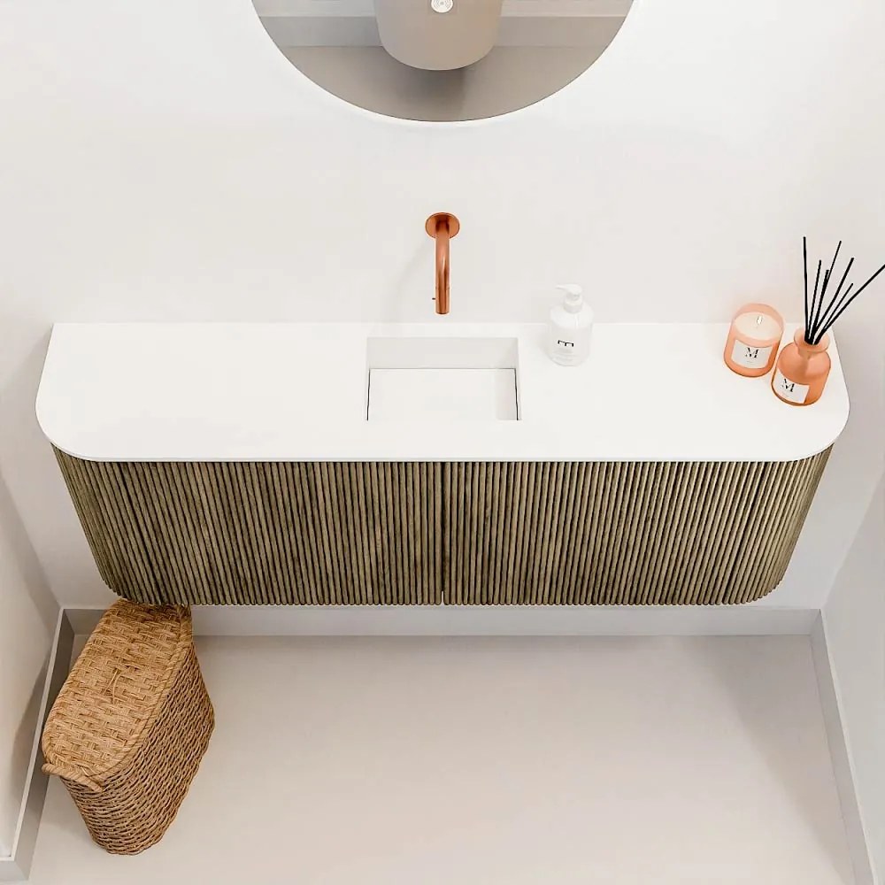 Mondiaz Joya 115cm toiletmeubel ronding links/rechts dusk met wastafel faye midden zonder kraangat talc