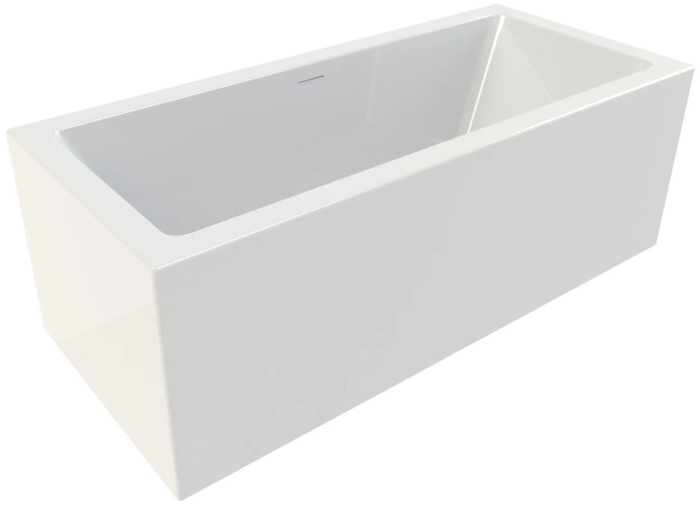 Riho Rethink Cubic half vrijstaand bad 190x80cm midden wit glans