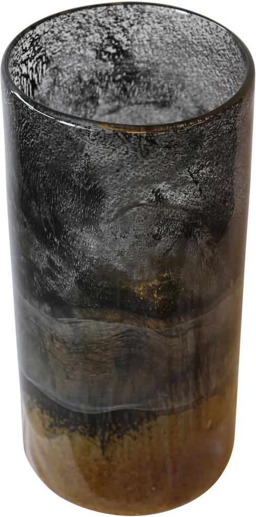 PTMD Collection | Vaas Swen lengte 20 cm x breedte 20 cm x hoogte 40 cm grijs, goud vazen glas vazen & bloempotten decoratie | NADUVI outlet