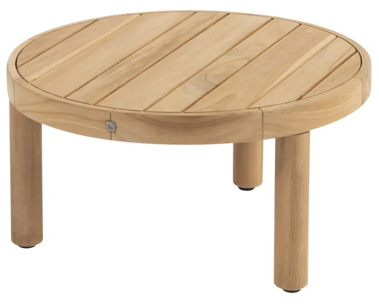 4 Seasons Outdoor Nora bistroset naturel teak met Finn tafel Ø 60 cm * Sale * Loungeset beige weerbestendig