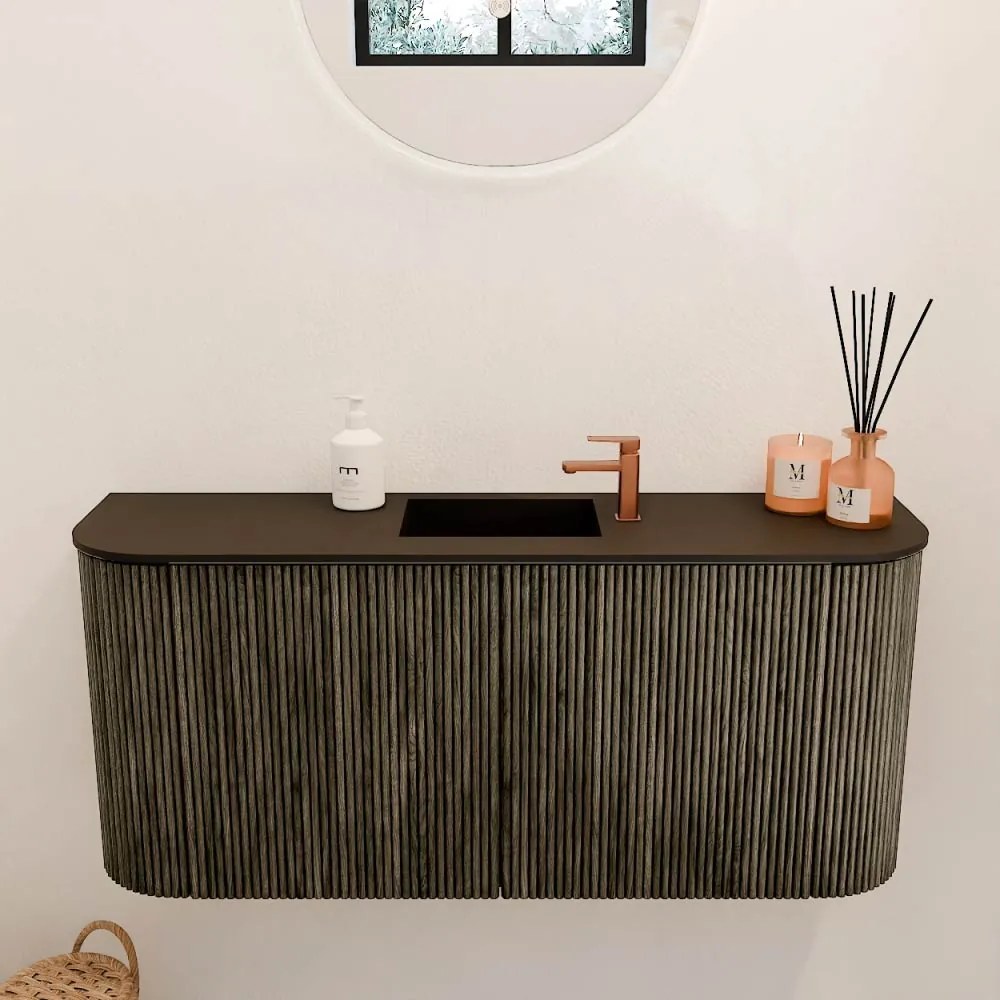 Mondiaz Joya 95cm toiletmeubel ronding links/rechts shadow met wastafel faye midden 1 kraangat urban