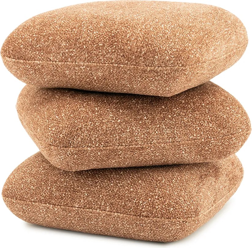 By-Boo Pillowscape Gestapelde Poef Caramel