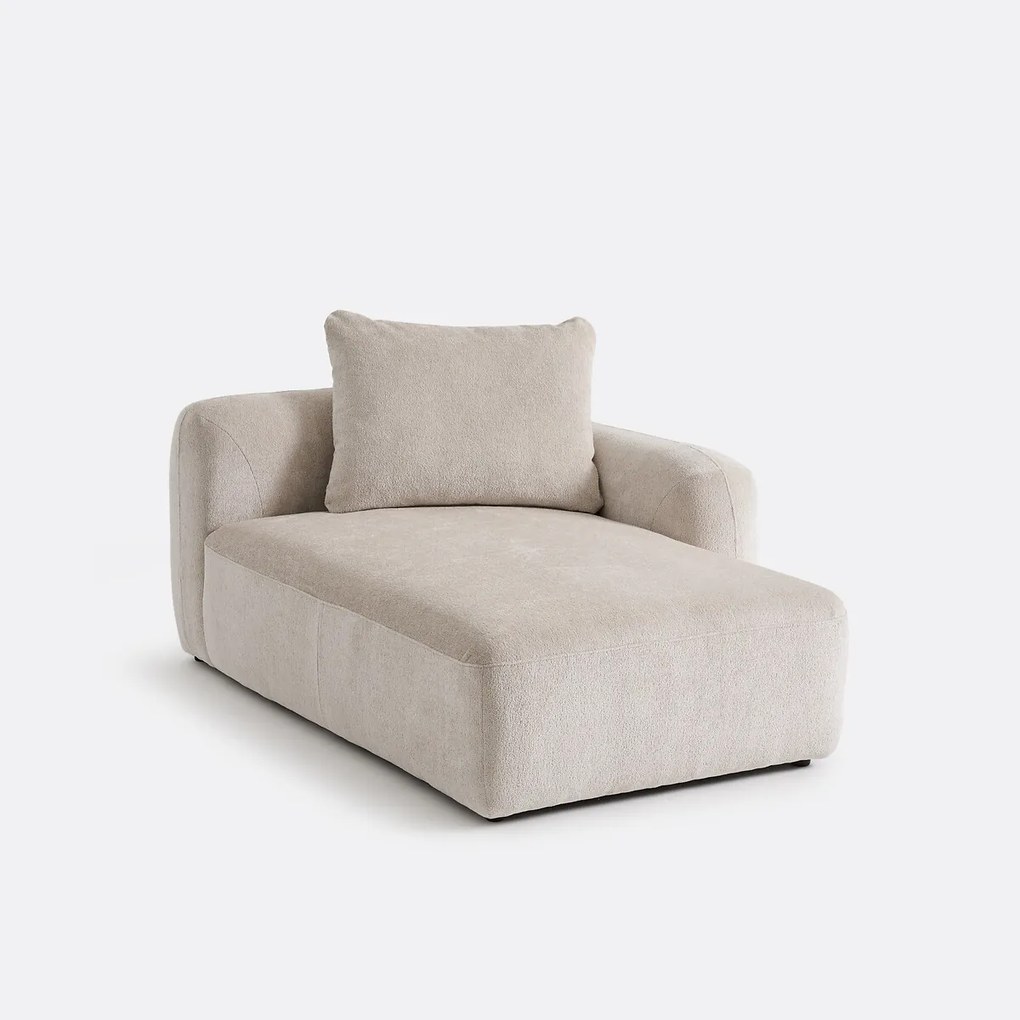 Recht longchair element, voor modulaire bank, in jacquard chenille, AMAD