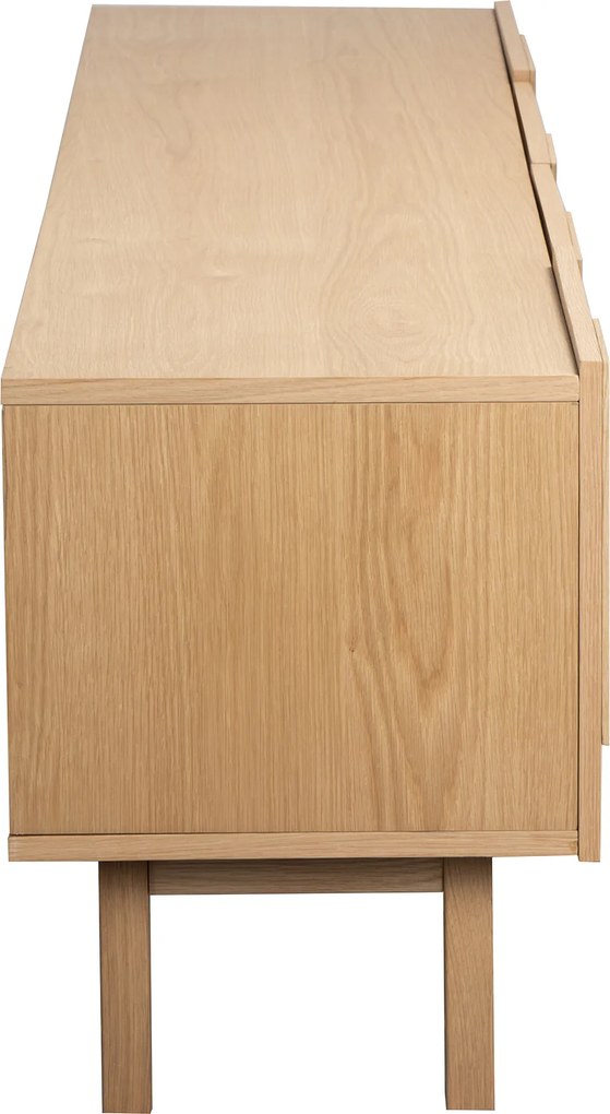 Eiken Tv-meubel Met 3D Vormen - 200x40x55cm.
