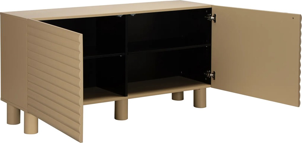Mat Dressoir Met Strepen Zandkleur 150 Cm - 150x40x75cm.