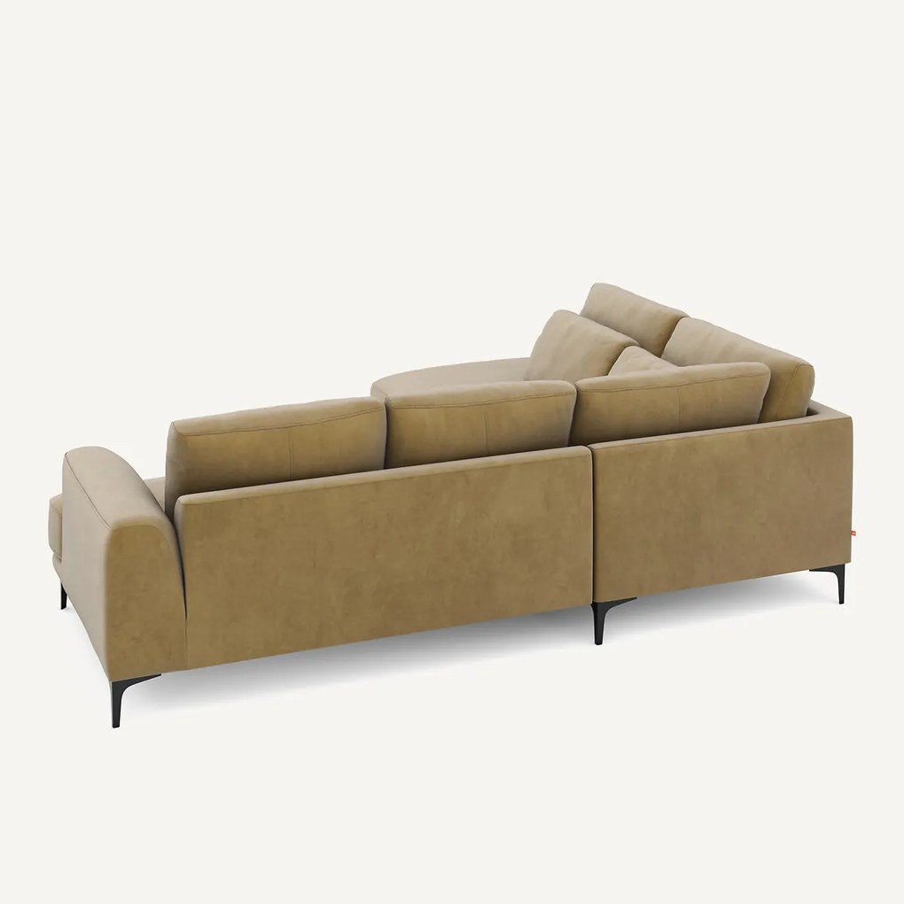 Rechtse hoekbank met leuning in fluweel, Marsile