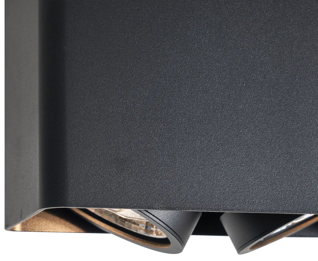 Design opbouwSpot / Opbouwspot / Plafondspot zwart GU10 70mm 2-lichts draai- en kantelbaar - Vox Design GU10 Binnenverlichting Lamp