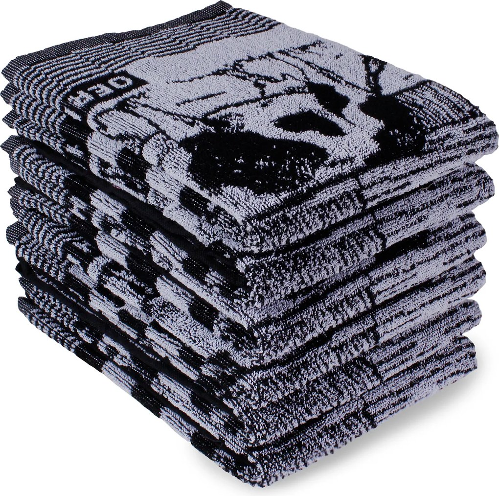Keukendoek boerderij– 6 stuks – 50×50 – zwart
