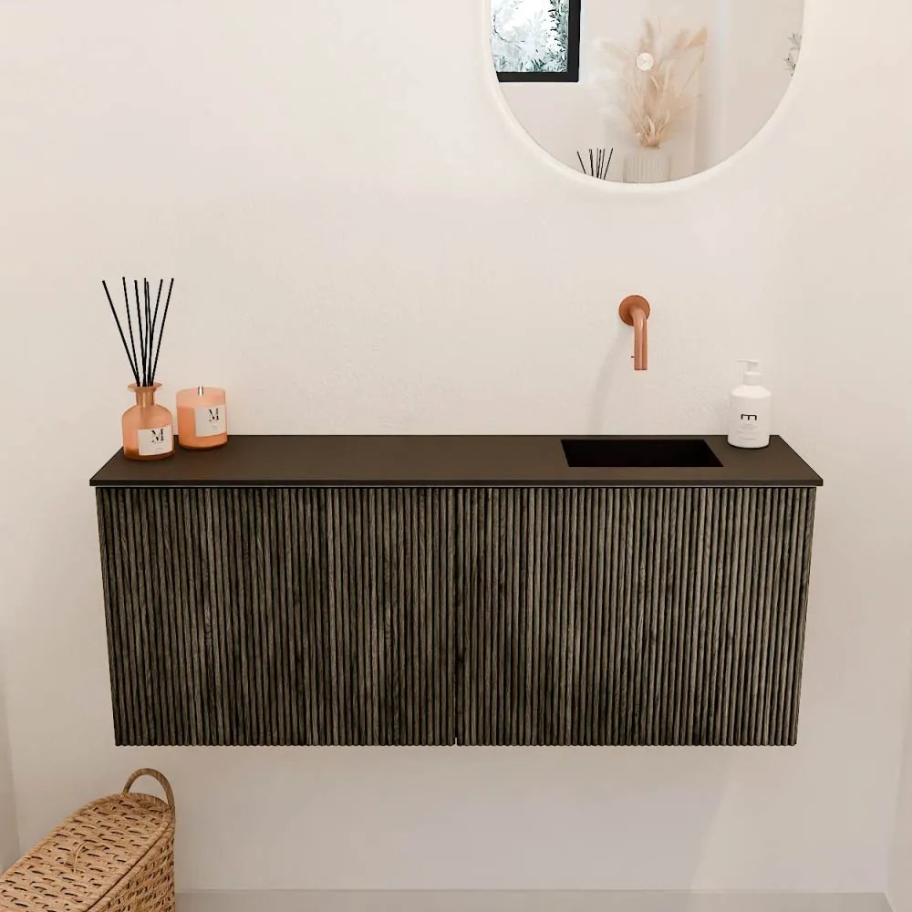 Mondiaz Joya 100cm toiletmeubel shadow met wastafel faye rechts zonder kraangat urban