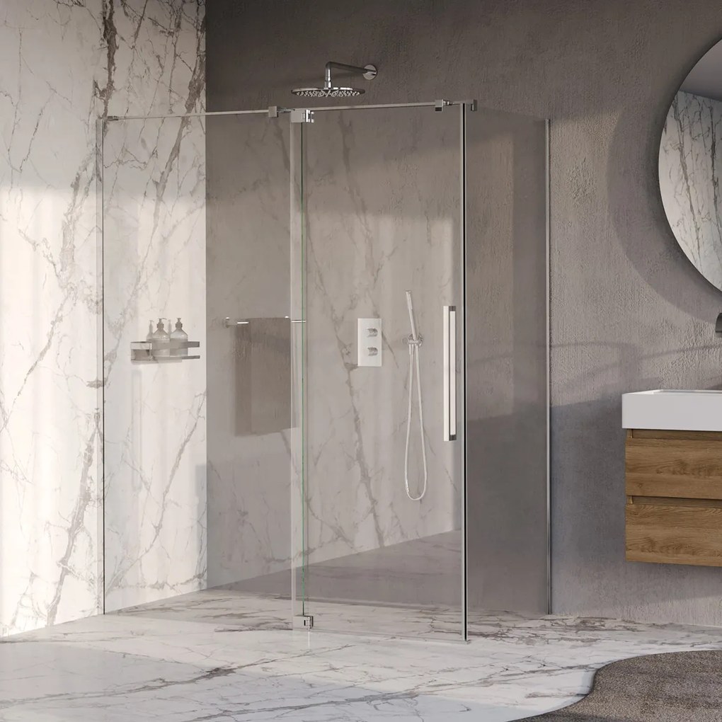 Brauer Stellar douchecabine met draaideur 160x80cm chroom