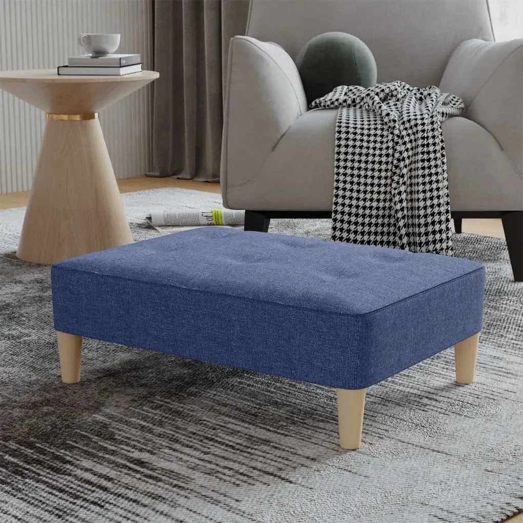 vidaXL Voetenbank 78x56x32 cm stof blauw