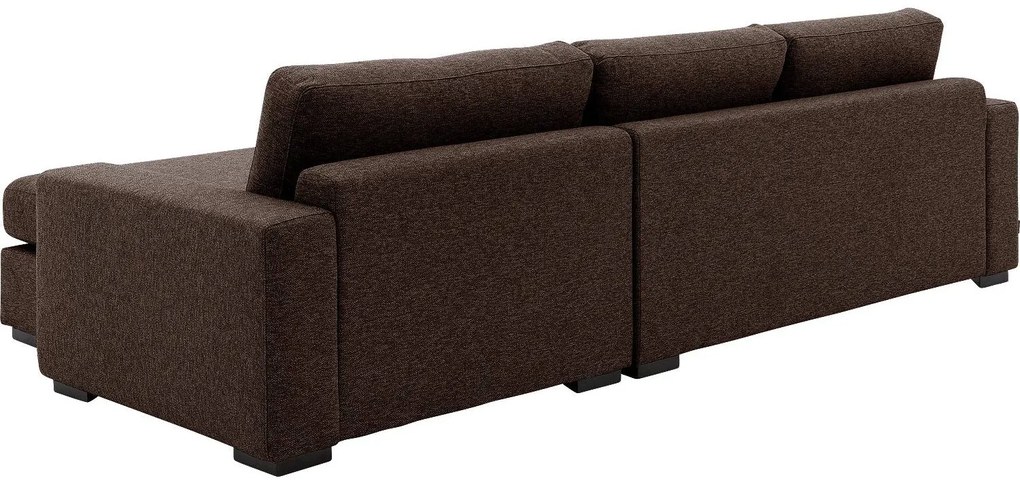 Goossens Hoekbank Lucca Met Chaise Longue bruin, stof, stijlvol landelijk