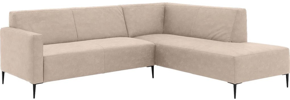 Goossens  Key West beige, micro leer, 2,5-zits, modern design met ligelement rechts