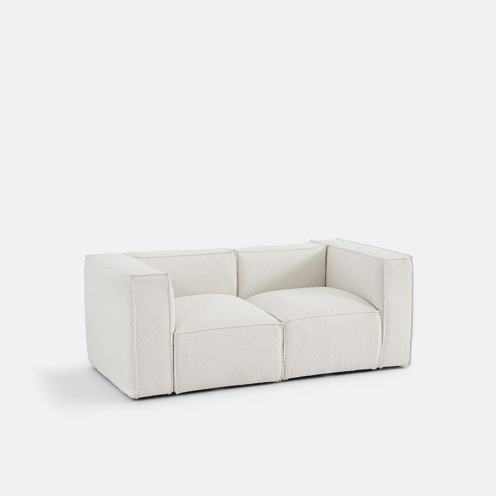 Modulaire bank, 2-zit, in bouclé stof, Seven
