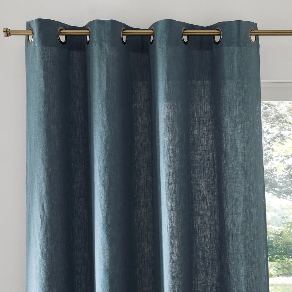 Gordijn in gewassen linnen met oogjes Onega