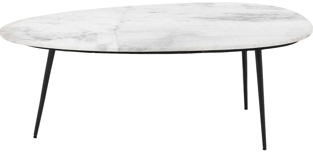 Goossens Salontafel Enzo ovaal, marmer wit, elegant chic, 110 x 40 x 55 cm