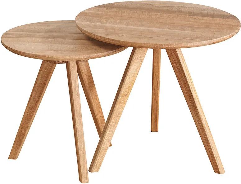 Nordiq Yumi nest of tables - Bijzettafels - Ø50 x H45 cm - Naturel- Bijzettafeltje - Butik Woodylicious - Salontafel - Scandinavisch design - Woontrend