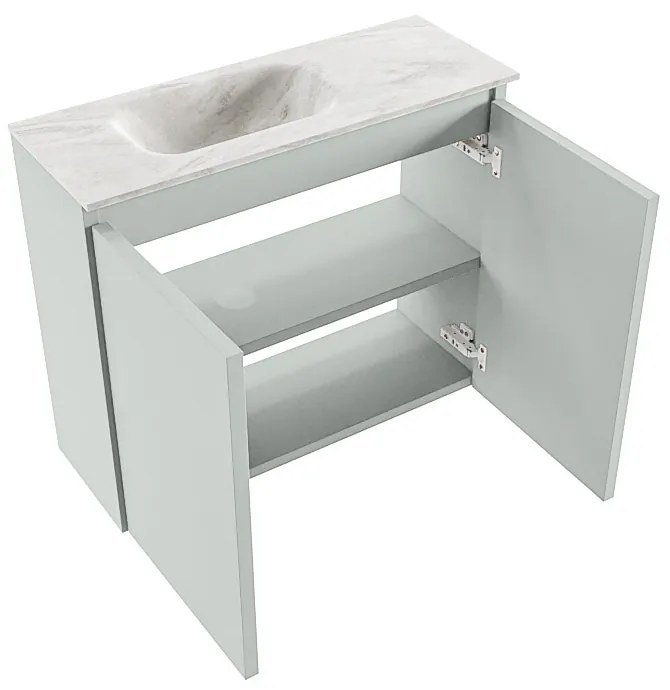 Mondiaz Ture DLux toiletmeubel 60cm greey met wastafel ostra links zonder kraangat