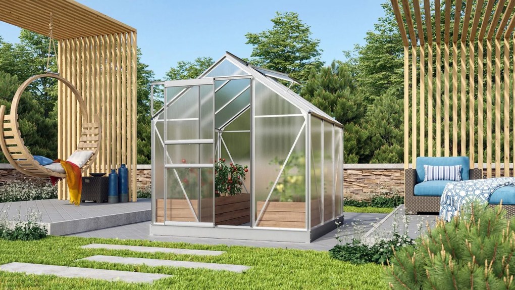 Vitavia Venus serre - 3,8m² - met 6 mm polycarbonaat - Aluminium