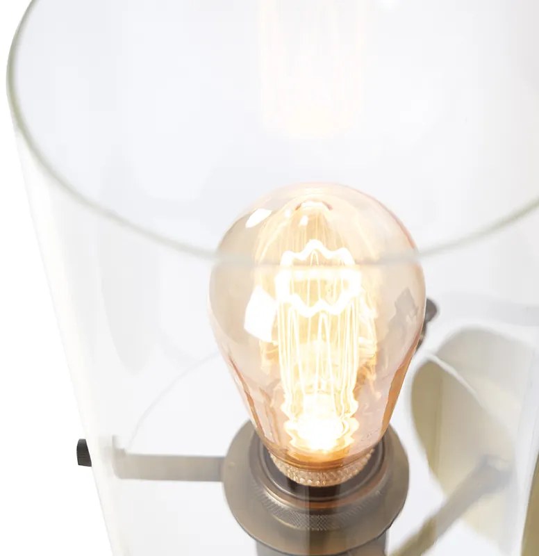 Moderne wandlamp brons met glas - Dome