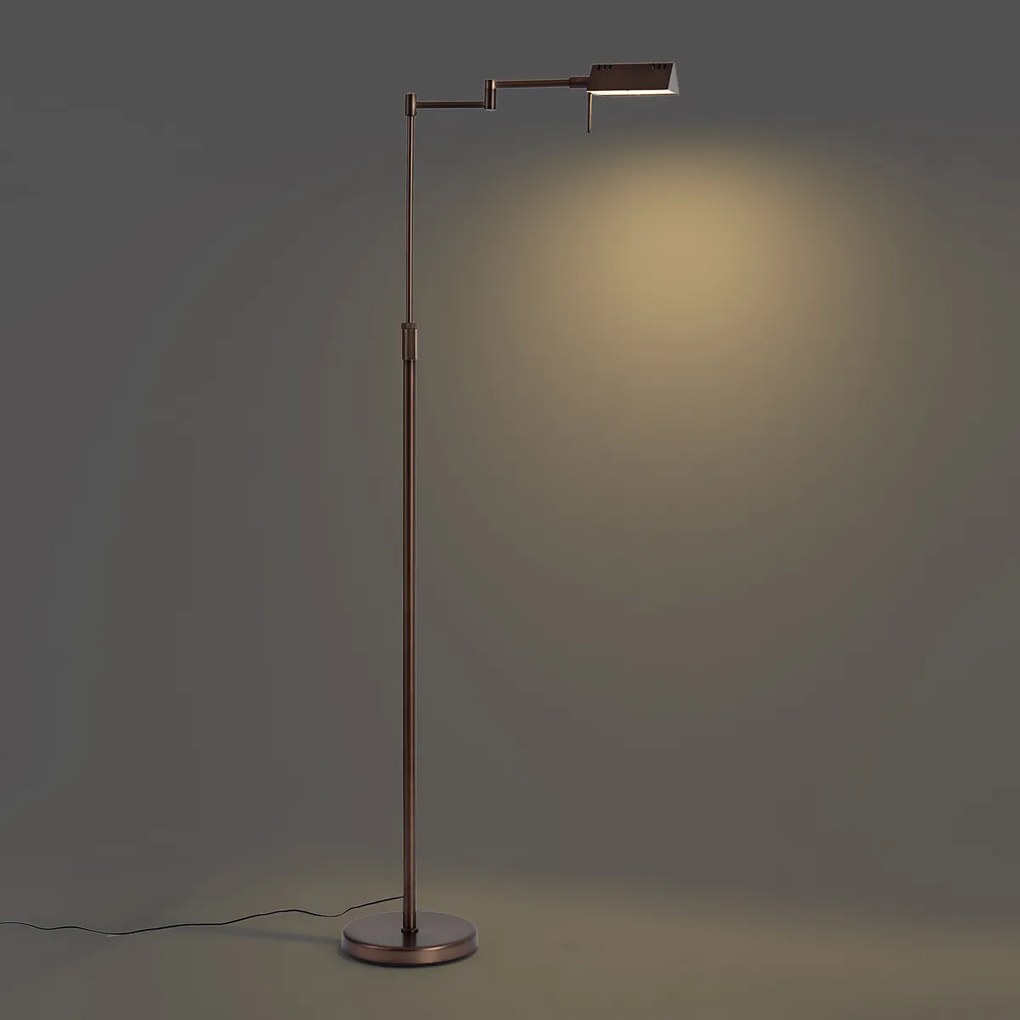 Design vloerlamp donker brons incl. LED met touch dimmer - Notia