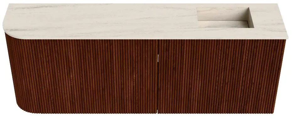 Mondiaz Joya DLux 110cm toiletmeubel ronding links ruby met wastafel faye rechts 1 kraangat meli
