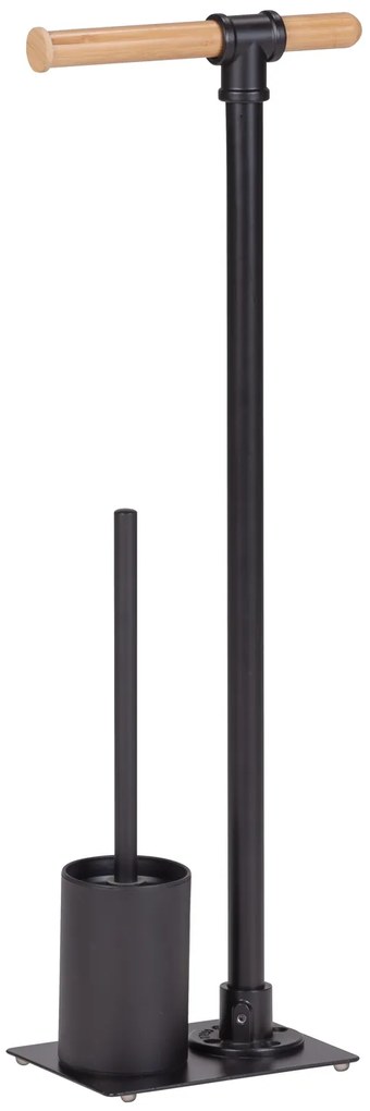 Wenko Forli wc-boy zwart/bamboe