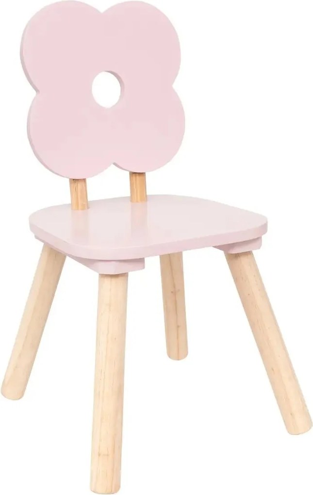 Atmosphera Kids Kinderstoel Sweet Flower– 27x27x48 cm – Roze – Grenen/MDF