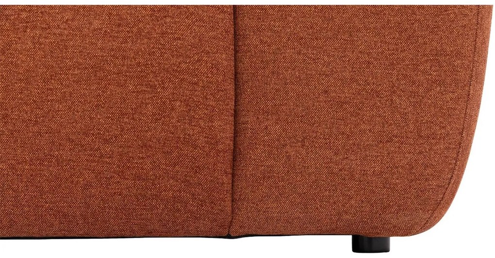 Goossens Excellent Bank Kubus - 30 X 30 Cm Stiksel bruin, stof, 1,5-zits, modern design met chaise longue links
