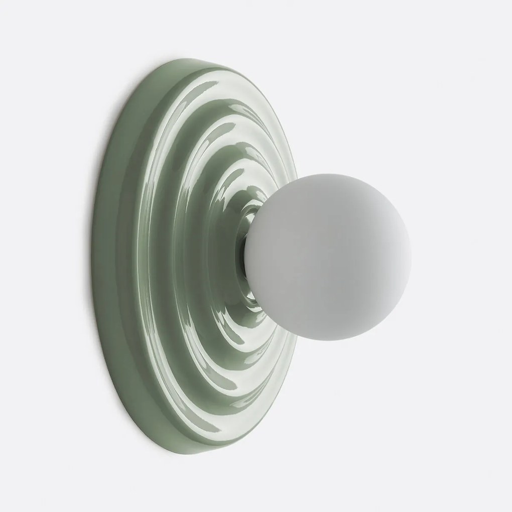 Wand- of plafondlamp, keramiek en opaline glas, diameter 24,5 cm, HOLI