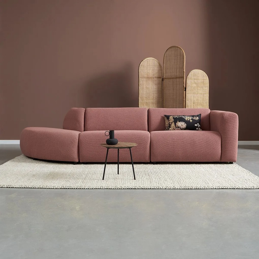 Rechte Bank Met Rond Element Links Terracotta Roze