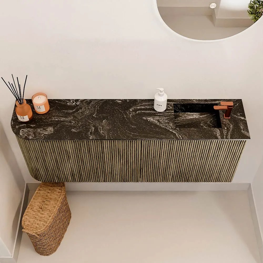 Mondiaz Joya DLux 110cm toiletmeubel ronding links dusk met wastafel faye rechts 1 kraangat lava