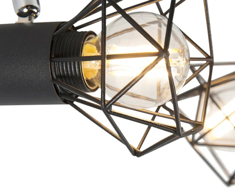 Art Deco Spot / Opbouwspot / Plafondspot zwart draai- en kantelbaar 2-lichts - Mosh Modern E14 Binnenverlichting Lamp