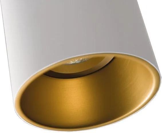 Modular Lotis Tubed plafondlamp wit goudkleurige binnenkant