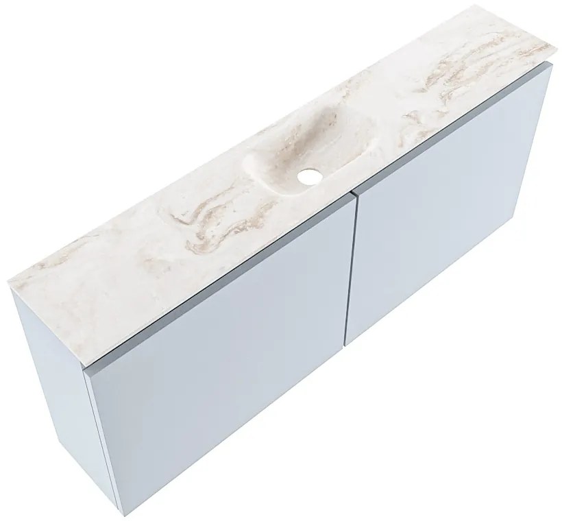 Mondiaz Ture DLux toiletmeubel 120cm clay met wastafel frappe midden met kraangat
