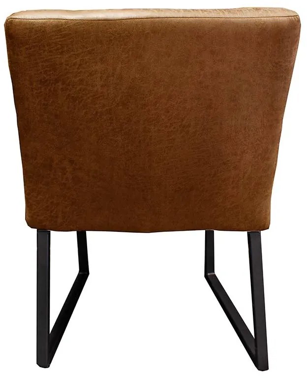Eetkamerstoel - Hengelo - geschikt voor ronde tafel - lederlook Missouri cognac 03