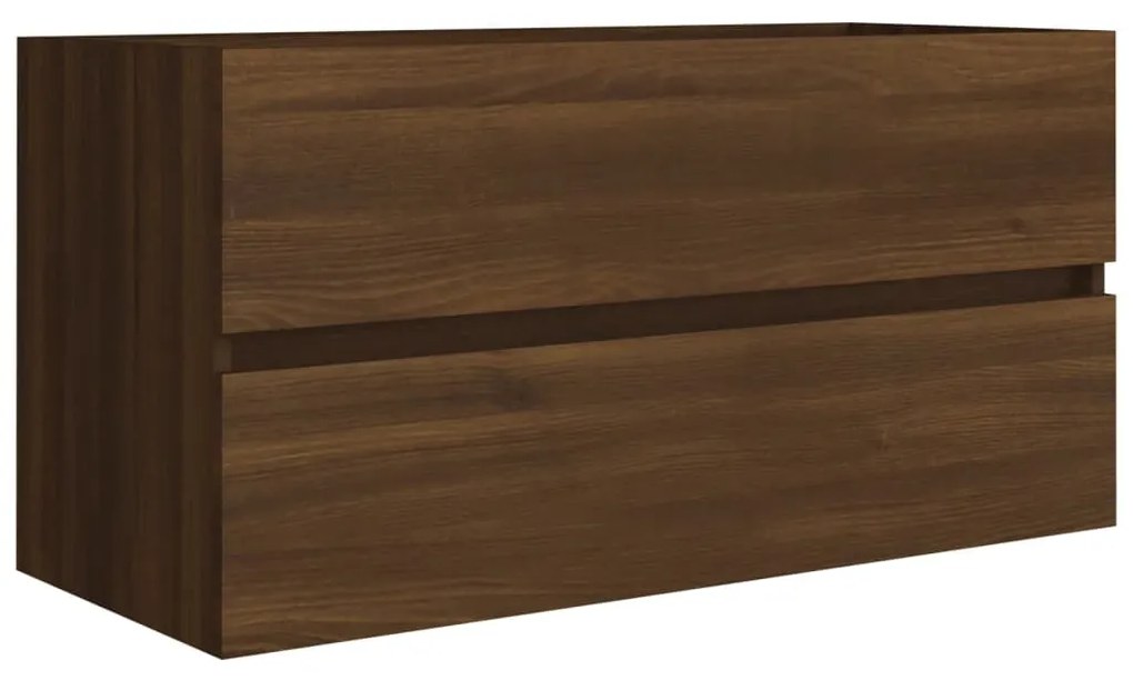 vidaXL Wastafelkast 90x38,5x45 cm bewerkt hout bruineikenkleurig