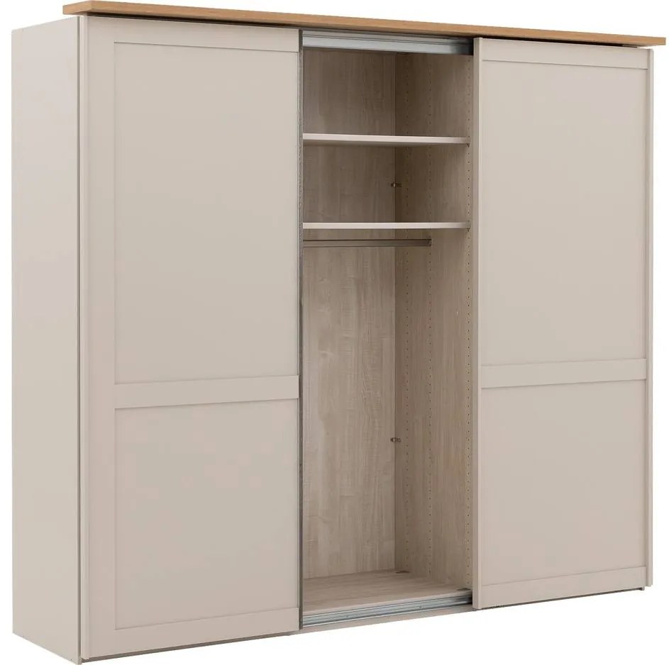 Goossens Kledingkast Riviera, Slaapkamerkast 250 cm breed, 217 cm hoog, 3 schuifdeuren