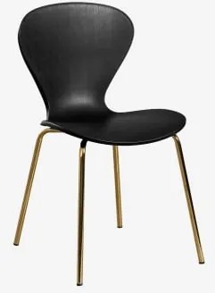 Stapelbare Eetkamerstoelen Set Van 4 Uit Goud & Polypropyleen Zwart - Sklum