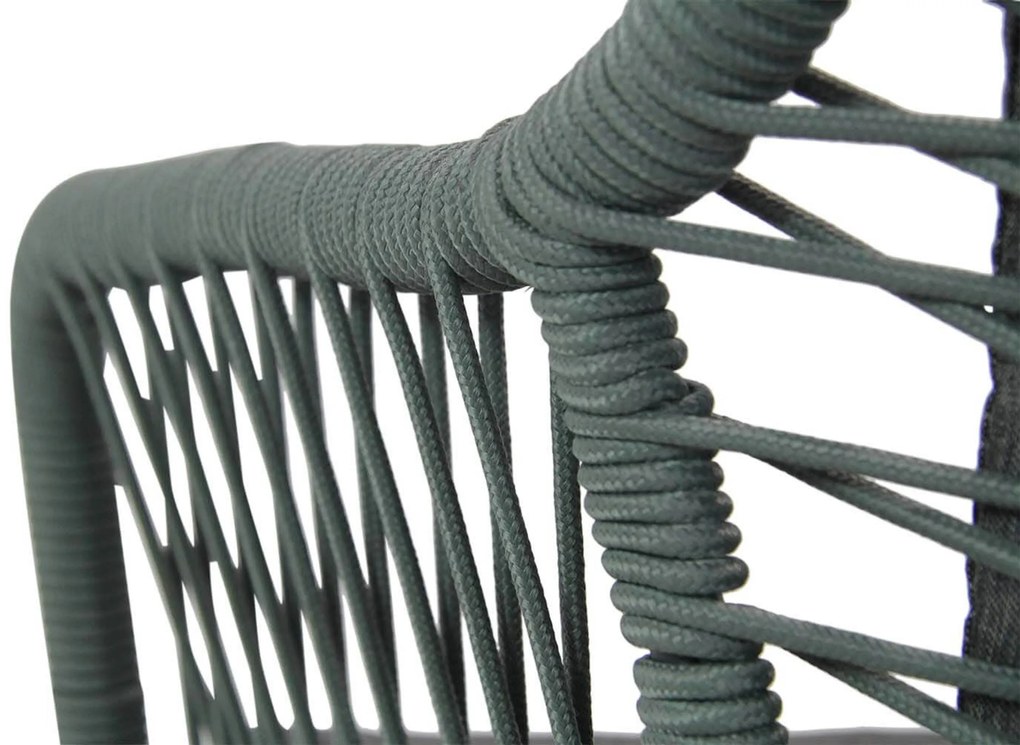 Tuinset Ronde Tuintafel 4 personen 125 cm Rope Groen  Domani Furniture Jachin/Matale
