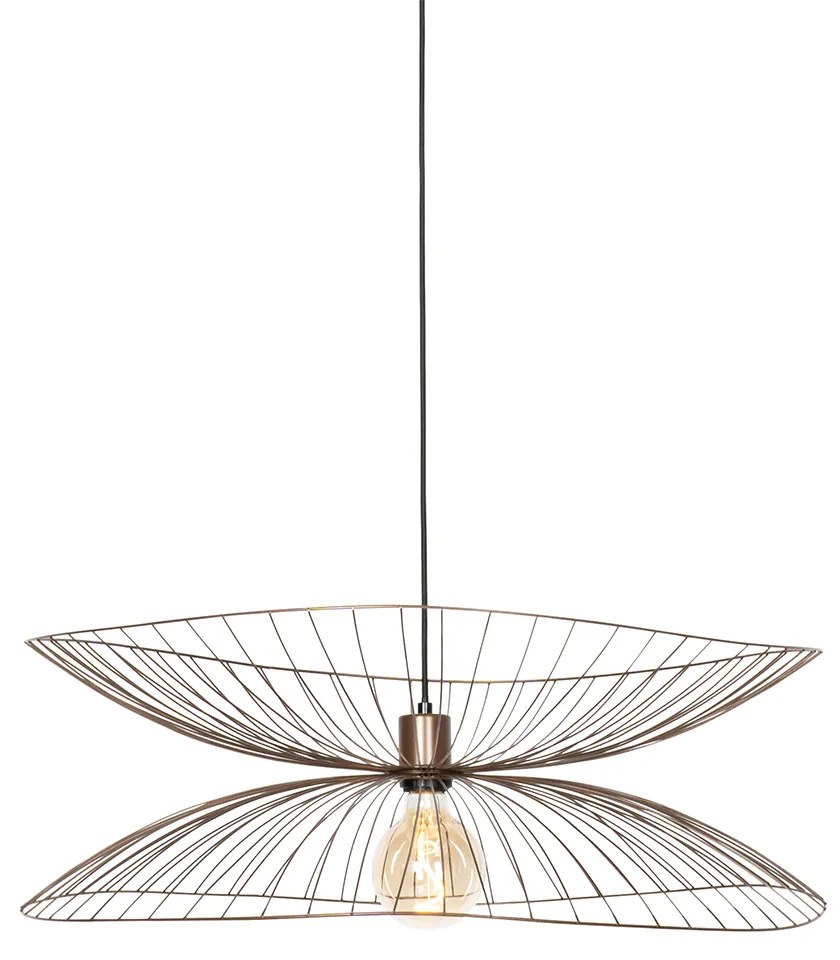 Smart hanglamp donkerbrons met dubbele kap incl. Wifi G95 - Pua Design E27 rond Binnenverlichting Lamp