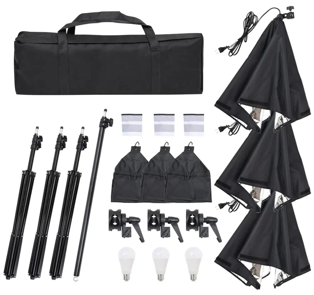 vidaXL Fotostudioset met verlichtingsset, achtergrond en reflector