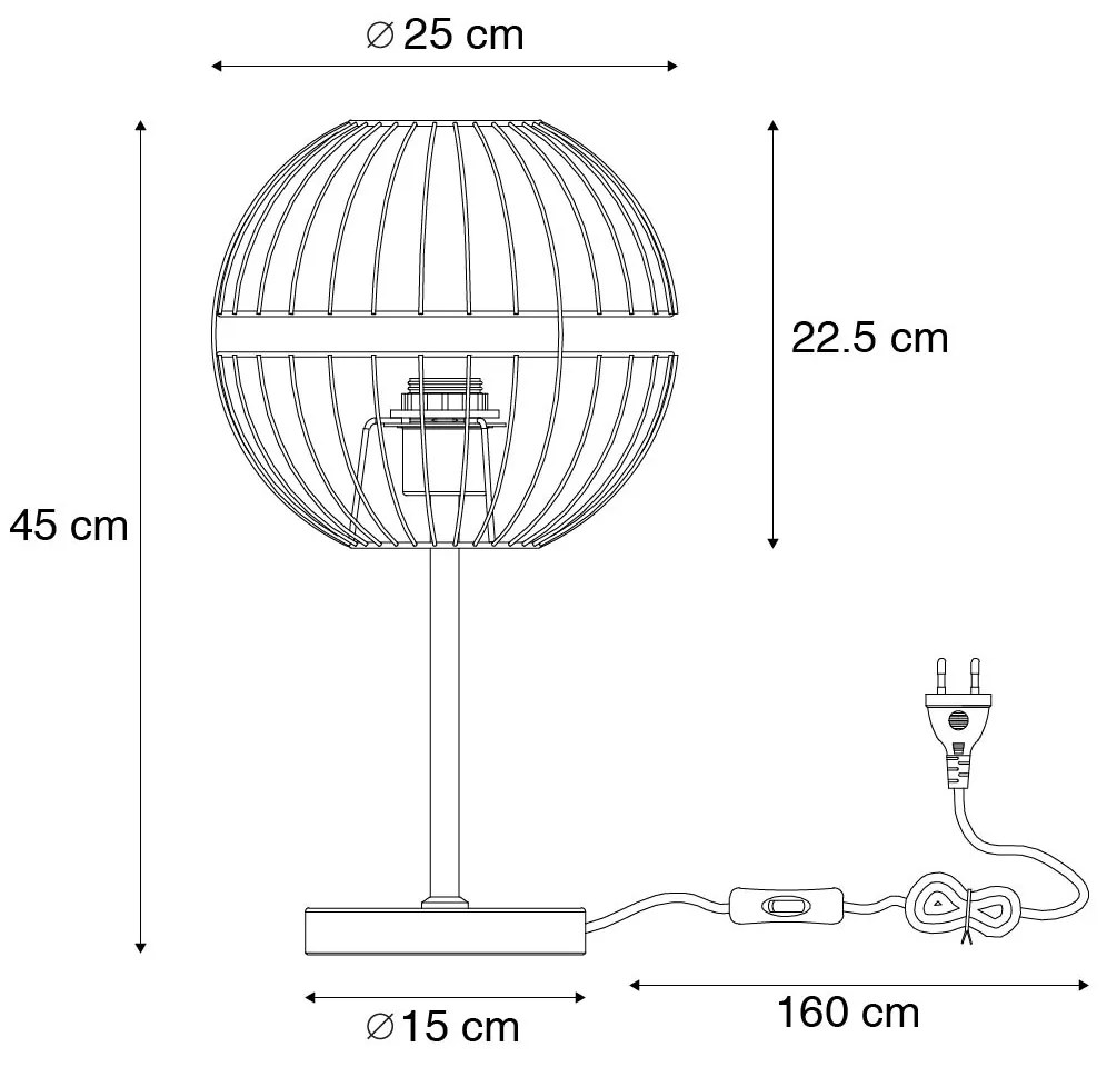 Moderne tafellamp zwart - Sphaera Modern E27 bol / globe / rond Binnenverlichting Lamp
