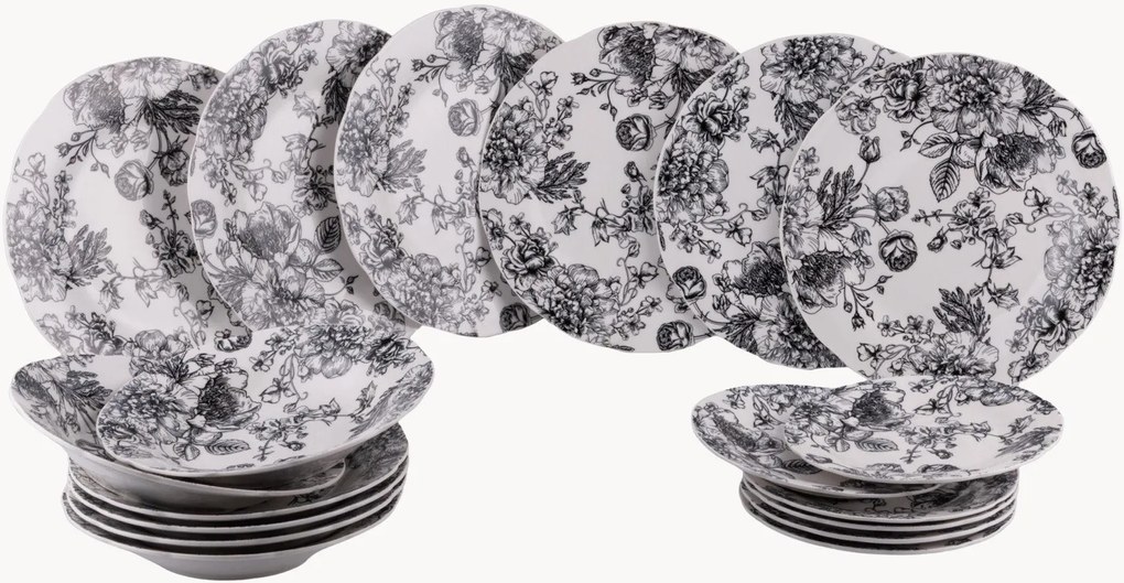 Porseleinen serviesset Madame, 6 personen, 18-delig