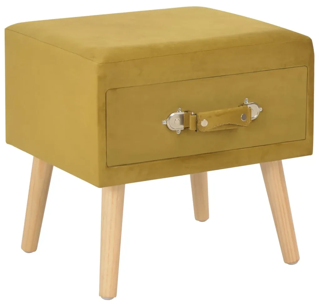vidaXL Nachtkastjes 2 st 40x35x40 cm fluweel mosterdkleurig