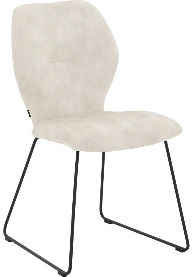 Goossens Eetkamerstoel Hera wit velvet stof leuning, modern design