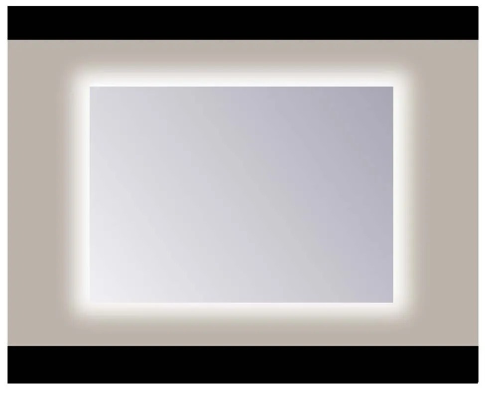 Sanicare Q-mirrors spiegel zonder omlijsting / PP geslepen 90 cm. rondom Ambiance warm white leds